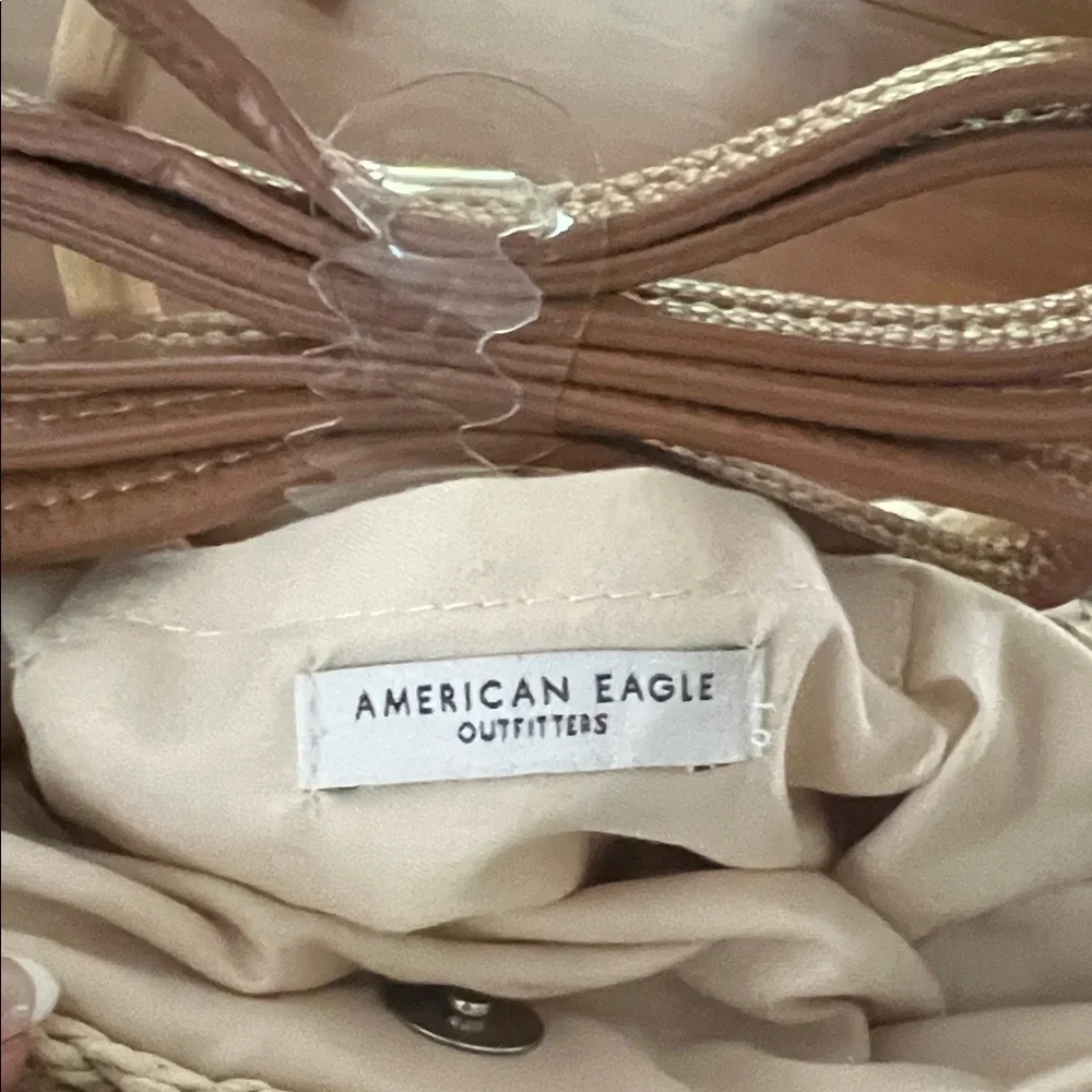 American Eagle Outfitters NWT Cream Woven Crossbody Bag/Purse - Picture 9 of 12